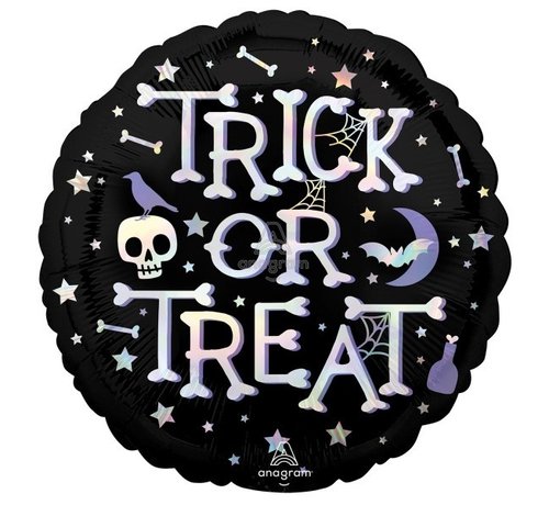 Anagram Standard Shape Iridescent Folieballon Trick Or Treat 45 x 45 cm