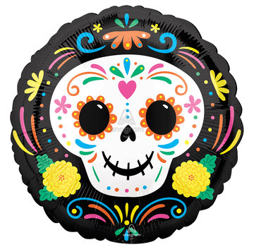 Anagram Standard Shape Folieballon Day Of The Dead Skull 45 x 45 cm