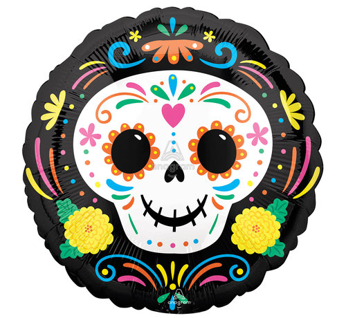 Anagram Standard Shape Folieballon Day Of The Dead Skull 45 x 45 cm