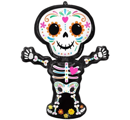 Anagram Super Shape Folieballon Day Of The Dead Skeleton 86 x 66 cm