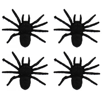 Arti Casa Spinnen Halloween 7,5x12cm zwart 4 stuks