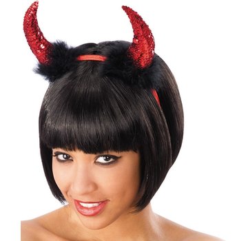 Carnival Toys Diadeem Devil Pailletten/pluche Rood