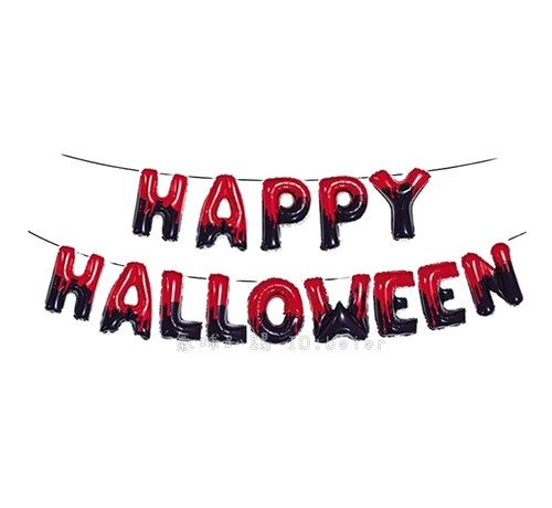 Folieballonen Happy halloween "Rood/Zwart" 40 cm