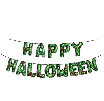 Folieballonen Happy halloween "Groen" 40 cm