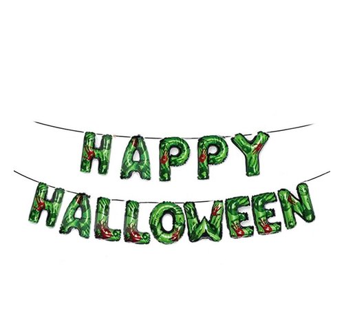 Folieballonen Happy halloween "Groen" 40 cm