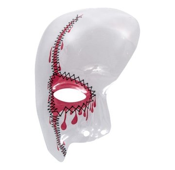 Carnival Toys Verkleedmasker Horrormasker Ruit Transparant/rood