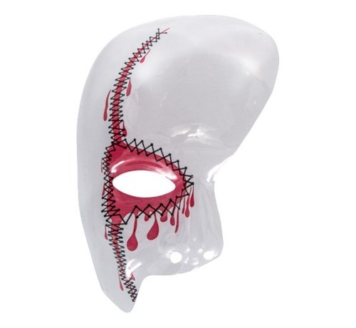 Carnival Toys Verkleedmasker Horrormasker Ruit Transparant/rood