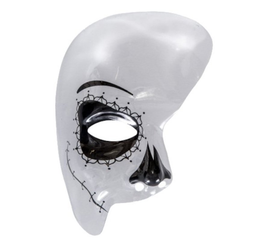 Verkleedmasker Horrormasker Ooglap Transparant/zwart