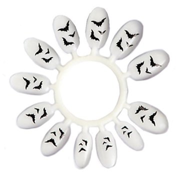 Carnival Toys Kunstnagels Vleermuis Wit/zwart 12 Stuks