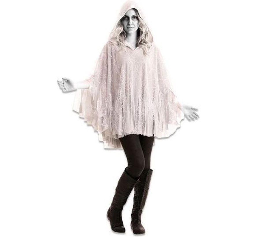 Geest poncho grijs (mt M/L)