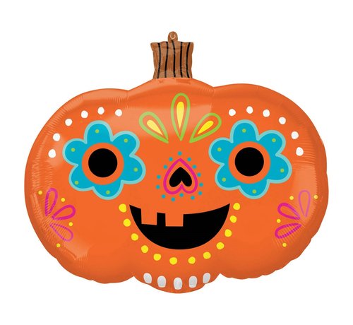 Anagram SuperShape Folieballon Day Of The Dead Pumpkin 60 X 58 Cm