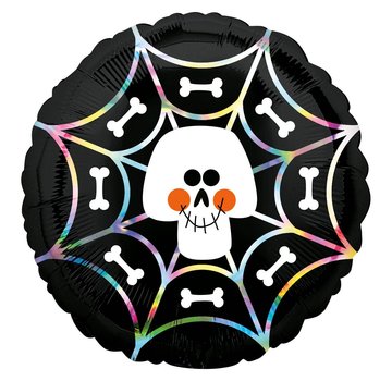 Anagram StandardShape Folieballon Iridescent Skull Web 45 cm