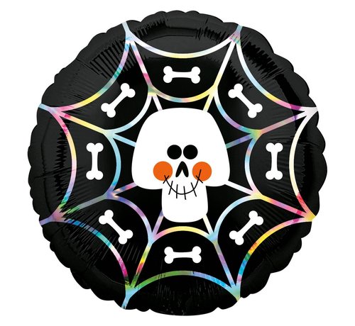 Anagram StandardShape Folieballon Iridescent Skull Web 45 cm