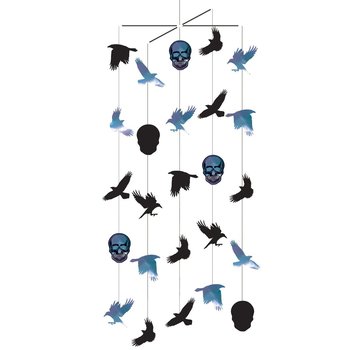 Amscan Hangdecoratie Schedel En Vogel 100 cm