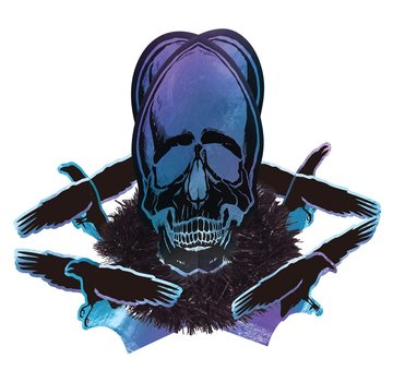 Amscan Tafeldecoratie Skelet 25,8 Cm Papier Paars 6 Stuks