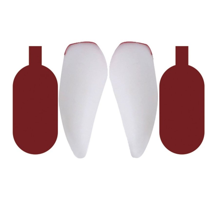 Vampiertanden En Nepbloed 1,1 Ml Wit/rood 4-delig