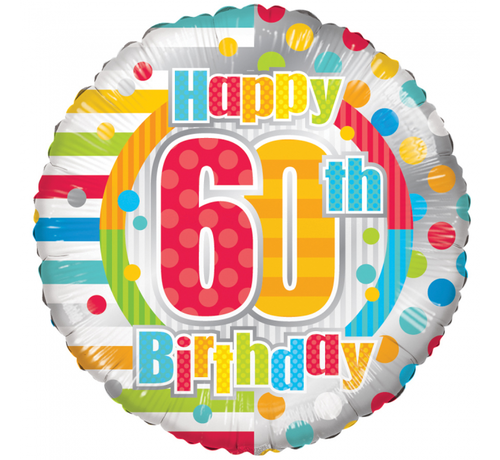 Conver USA Folieballon Happy 60th Birthday 45 cm