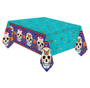 Tafelkleed Day Of The Dead 120 x 180 cm turquoise/paars