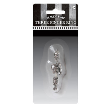 Amscan Skelet ring voor drie vingers voor volwassenen