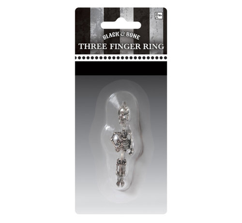 Amscan Skelet ring voor drie vingers voor volwassenen