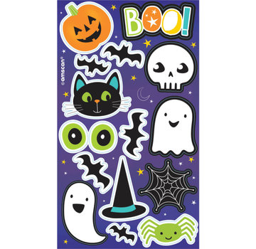 Amscan Stickervel Halloween Junior Papier Paars/wit 4 Stuks