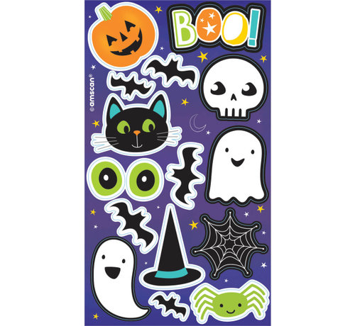 Amscan Stickervel Halloween Junior Papier Paars/wit 4 Stuks