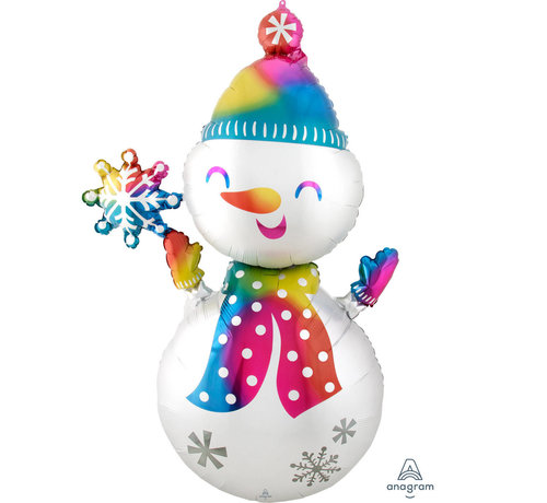 Anagram SuperShape Folieballon Satin Infused Snowman 78 X 139 Cm