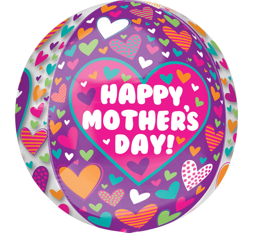 Orbz Folieballon Happy Mother's Day! Paars 38 X 40 cm