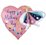 Anagram SuperShape Folieballon Happy Mother's Day 60 X 66 cm Zalmroze