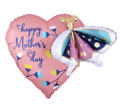 Anagram SuperShape Folieballon Happy Mother's Day 60 X 66 cm Zalmroze