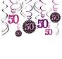 Swirls 50 jaar Roze/Zwart 18 stuks