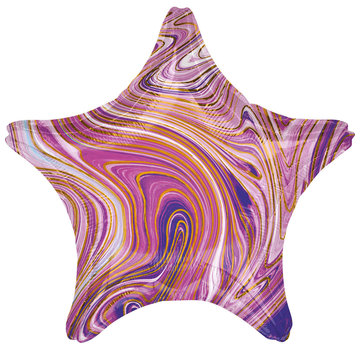 Anagram Folieballon Marblez "Purple star" 45 cm
