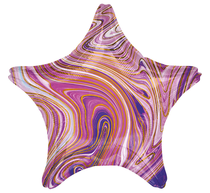 Folieballon Marblez "Purple star" 45 cm