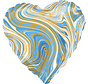 Folieballon Marblez "Blue Heart" 45 cm