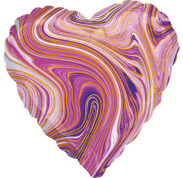 Anagram Folieballon Marblez "Purple Heart" 45 cm