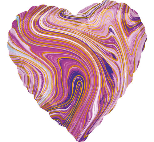 Anagram Folieballon Marblez "Purple Heart" 45 cm