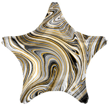 Anagram Folieballon Marblez "Black Star" 45 cm