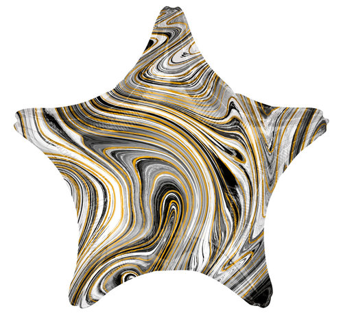 Anagram Folieballon Marblez "Black Star" 45 cm