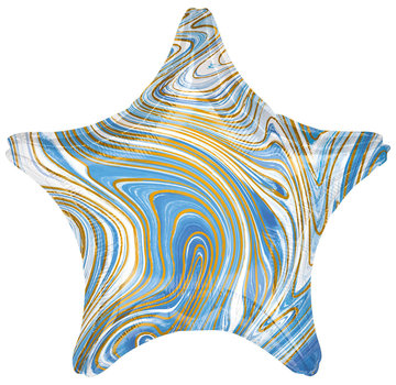 Anagram Folieballon Marblez "Blue Star" 45 cm