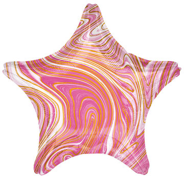 Anagram Folieballon Marblez "Pink Star" 45 cm