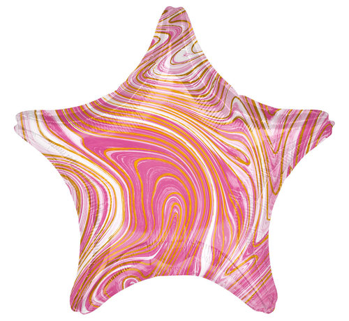 Anagram Folieballon Marblez "Pink Star" 45 cm