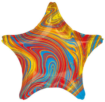 Anagram Folieballon Marblez "Colorful Star" 45 cm