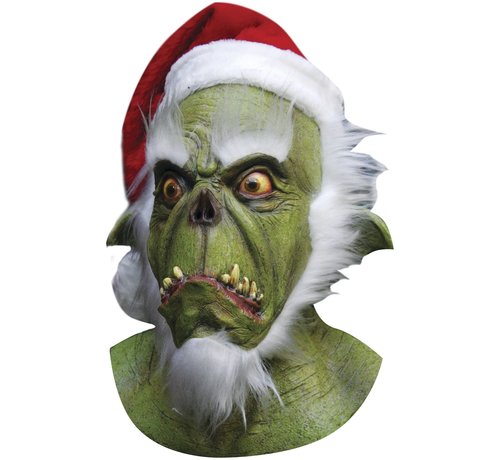 Ghoulish productions Hoofdmasker Green Santa Latex One-size