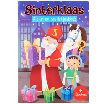 Wins-Holland B.V. Kleur- en Spelletjesboek Met stickers Sinterklaas