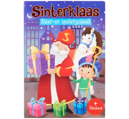 Wins-Holland B.V. Kleur- en Spelletjesboek Met stickers Sinterklaas