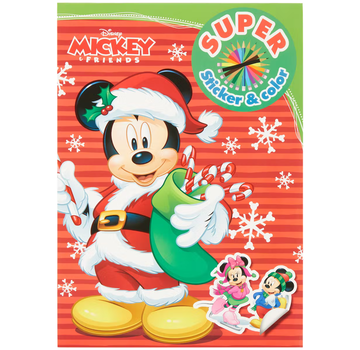 Disney Kerst Super Sticker & Color Kleurboek "Mickey"