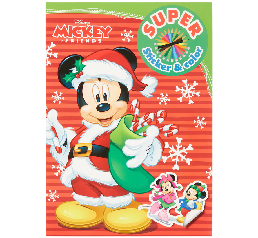 Disney Kerst Super Sticker & Color Kleurboek "Mickey"