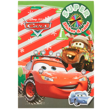 Disney Kerst Super Sticker & Color Kleurboek "Cars"