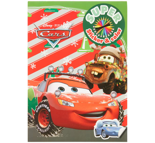 Disney Kerst Super Sticker & Color Kleurboek "Cars"