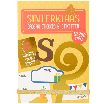 Joni's Winkel Cadeau Stickers & Etiketten Sinterklaas Cadeautjes 230 delig "Geel"